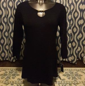 Black long sleeve shirt w/ gold accents